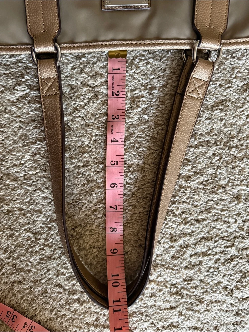 Dana Bachman Brown Nylon Tote Bag with Leather Trim - Unbranded